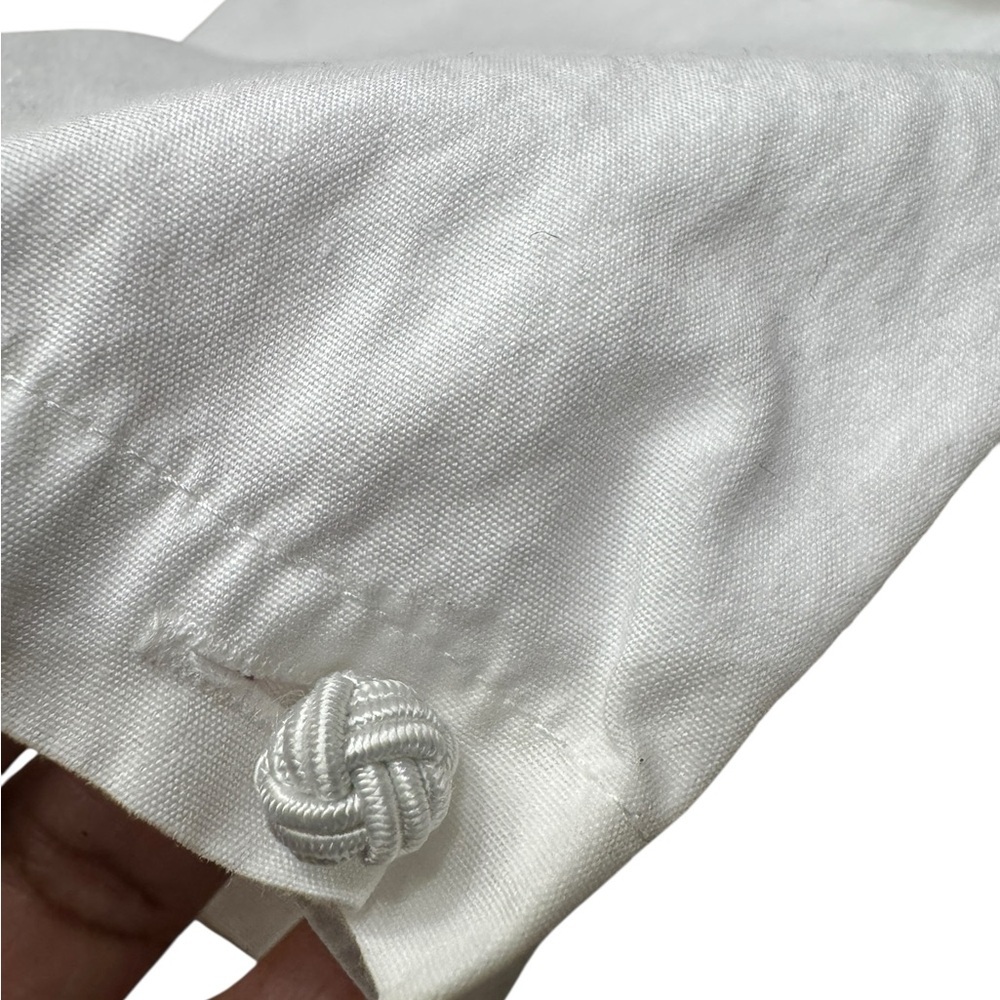 Banana Republic white cotton button-up long-sleeve shirt, Sz 10 - Picture 3 of 8